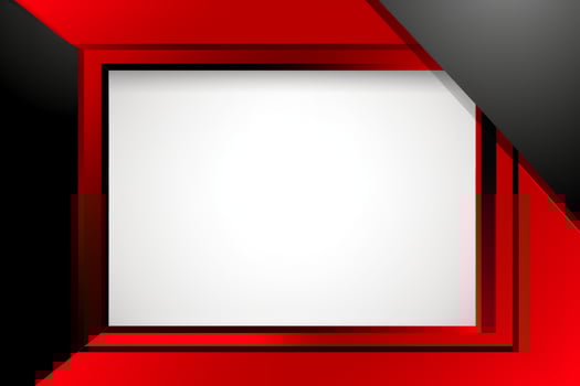 a red and black square frame on a black and white background generative ai photo