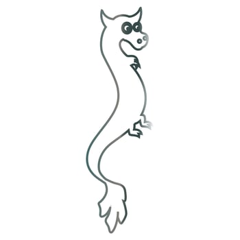 Dragon drawing gradient symbol for decoration and design. photo