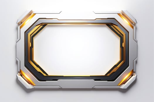 Abstract high tech white border, futuristic technology background, Generative AI photo