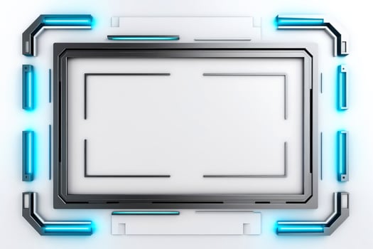 Abstract high tech white border, futuristic technology background, Generative AI photo