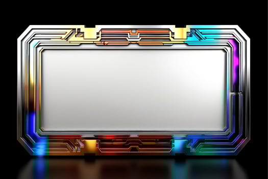 Abstract high tech black border, futuristic technology background, Generative AI photo