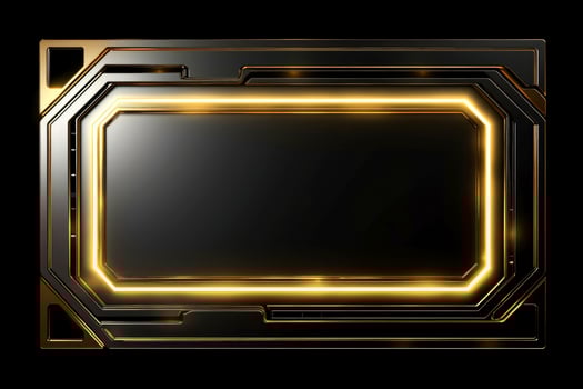 Abstract high tech black border, futuristic technology background, Generative AI photo