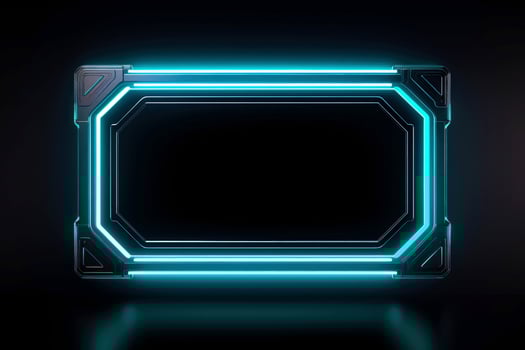 Abstract high tech black border, futuristic technology background, Generative AI photo