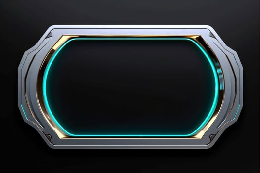 Abstract high tech black border, futuristic technology background, Generative AI photo