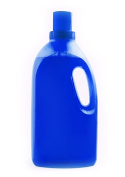 Blue Detergent Bottle isolated on white background photo