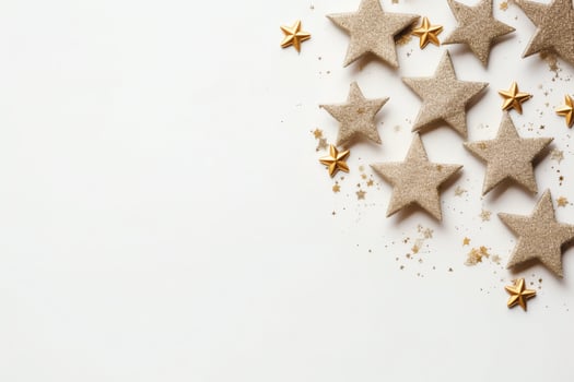 Christmas composition with gift boxes, card balls fir branches pine cones with copy space. Christmas by AI Generated photo