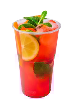 Strawberry Lemonade with Lemon Slices and Mint photo