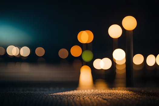 a blurry photo of lights on the ground. AI-Generated