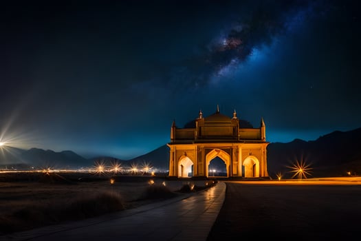 the night sky over the indian monument. AI-Generated photo