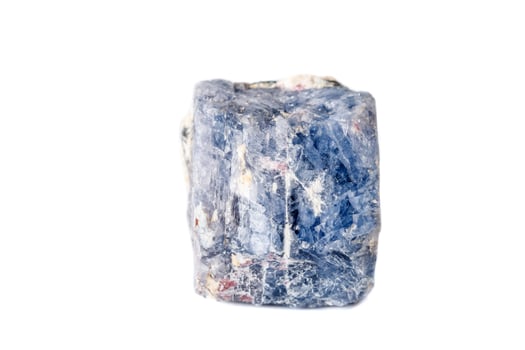 Macro Sapphire mineral on white background photo