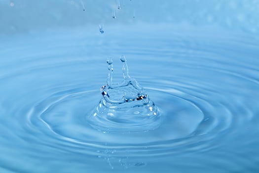 macro Beautiful drops in flight, colored drops photo