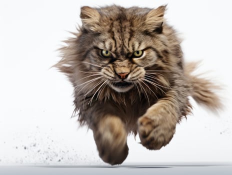 awesome epic photo of cat on white background national geographic style AI Generative