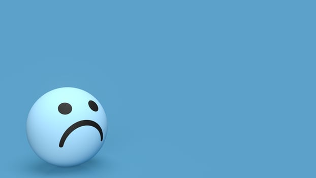 The sad emotion on Ball for Blue Monday concept 3d rendering photo