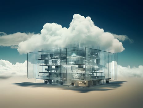 Cloud data storage, database, cloud computing concept. photo