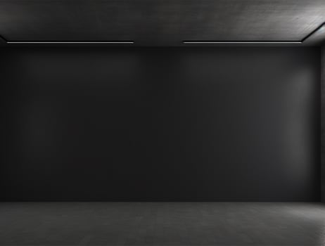 Empty modern interior dark wall background front view Ai generated photo