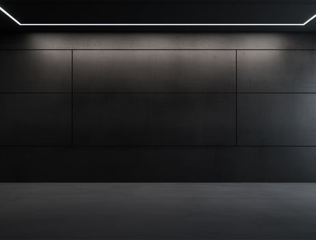 Empty modern interior dark office wall background front view Ai generated photo