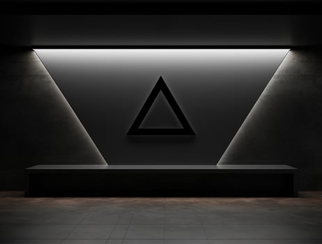 Empty modern interior dark office wall background front view Ai generated photo
