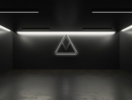 Empty modern interior dark office wall background front view Ai generated photo