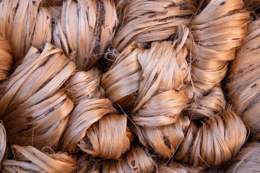 Thick Golden bundle of raw jute fiber abstract Pattern Texture Can be used as a Background wallpaper photo