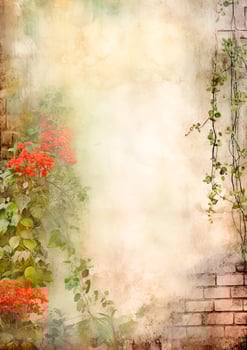 Delicate watercolor background with blurred wildflowers. photo