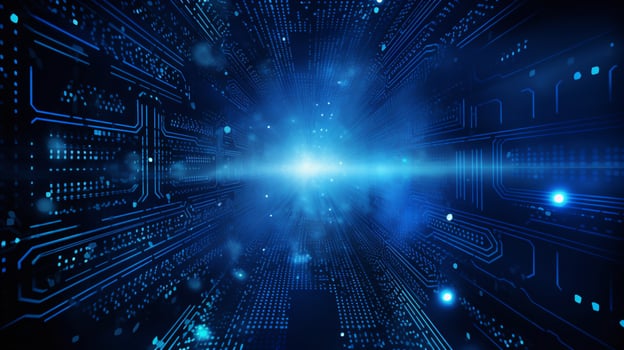 Abstract Background futuristic technology dark blue background, Data transfer concept, AI Generative photo