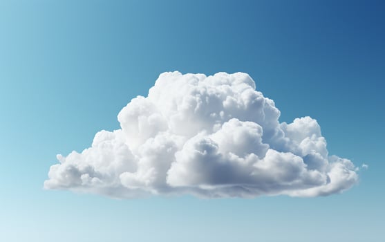 AI generated Clouds in the Azure Sky on White background photo