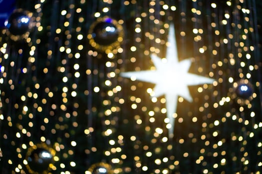 Blurred Bokeh Glitter Christmas, Xmas Holiday. photo