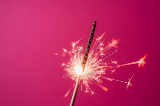 Bright glowing sparkler stick on party celebration. Generate ai photo