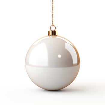 christmas baubles in the snow, holiday balls hanging, christmas background, ai generative photo