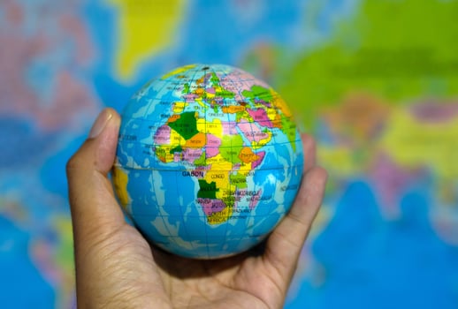 Hand hold ball globe toy. photo