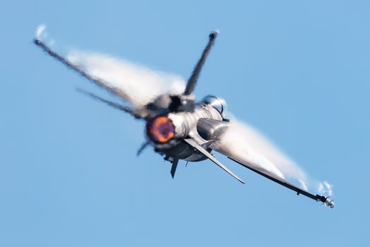 Military fighter jet plane at air base. Airport and airfield. Air force flight operation. Aviation and aircraft. Air defense. Military industry. Fly and flying. photo
