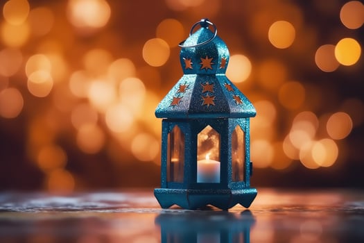 Eid mubarak and ramadan kareem greetings with islamic lantern and mosque. Eid al fitr background. Eid al fitr background of window concept by AI Generated photo