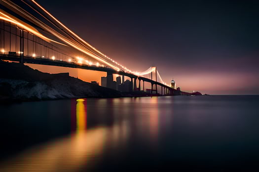 the golden gate bridge at night. AI-Generated photo