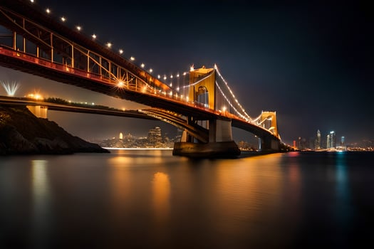 the golden gate bridge at night. AI-Generated photo