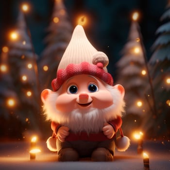 AI Generated Cute Christmas Gonks on the background of a Christmas picture photo