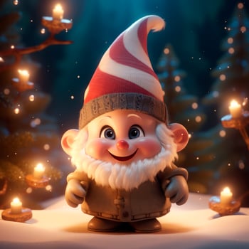 AI Generated Cute Christmas Gonks on the background of a Christmas picture photo
