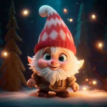 AI Generated Cute Christmas Gonks on the background of a Christmas picture photo