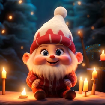 AI Generated Cute Christmas Gonks on the background of a Christmas picture photo