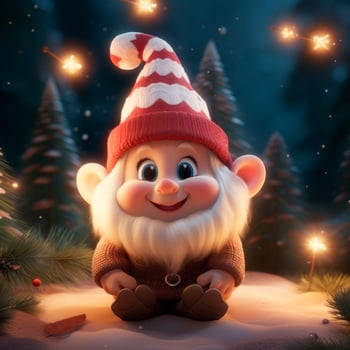 AI Generated Cute Christmas Gonks on the background of a Christmas picture photo