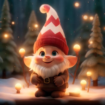AI Generated Cute Christmas Gonks on the background of a Christmas picture photo