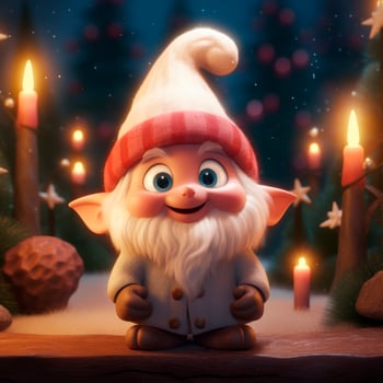 AI Generated Cute Christmas Gonks on the background of a Christmas picture photo