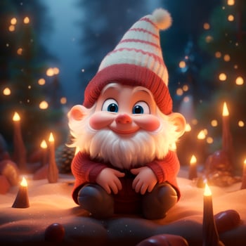 AI Generated Cute Christmas Gonks on the background of a Christmas picture photo