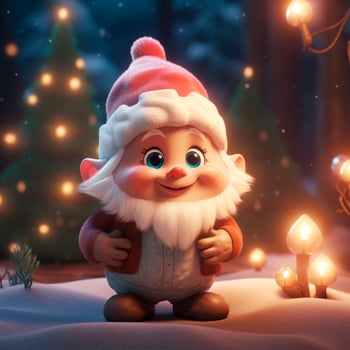 AI Generated Cute Christmas Gonks on the background of a Christmas picture photo