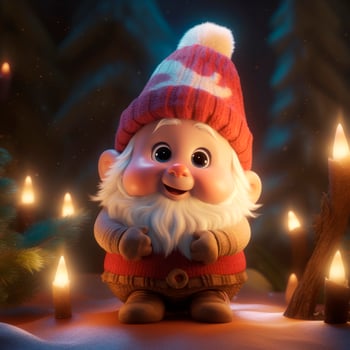 AI Generated Cute Christmas Gonks on the background of a Christmas picture photo
