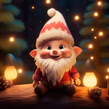 AI Generated Cute Christmas Gonks on the background of a Christmas picture photo