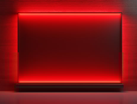 Empty 3d base neon light modern interior wall background front view Ai generated photo