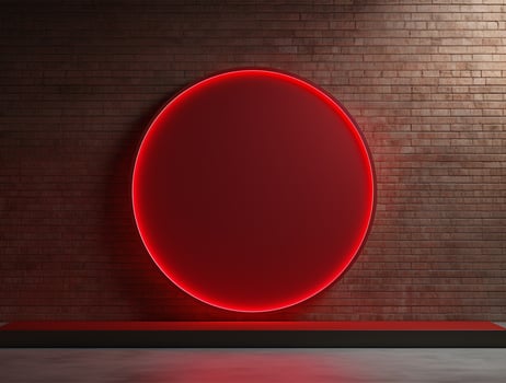 Empty neon light modern interior wall background front view Ai generated photo