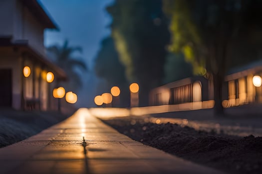 a long exposure photo of a street at night. AI-Generated