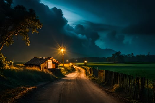the road to the cottage. AI-Generated photo