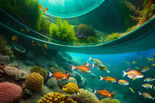 an underwater scene with fish and coral. AI-Generated photo